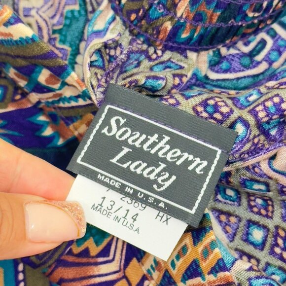 Vintage 90s Southern Lady Women Size L Rayon Elastic Waist Pleated Front Shorts - Picture 3 of 12